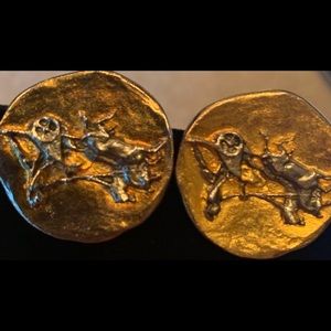 Craft vintage clip on mixed metal earrings